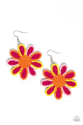 Paparazzi Decorated Daisies Pink Earrings