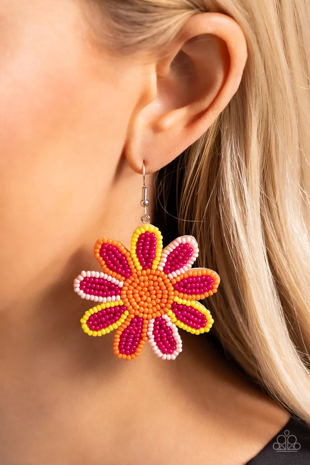 Paparazzi Decorated Daisies Pink Earrings