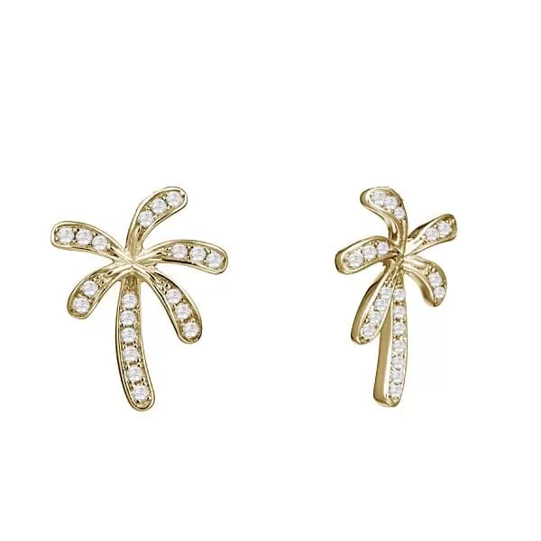 Pavé Retro Palm Tree Stud Earrings