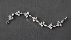 Pearl CZ Wedding Bracelet