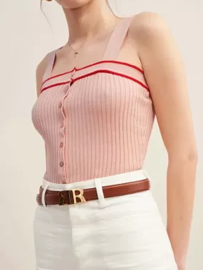 Pink Striped Halter Top