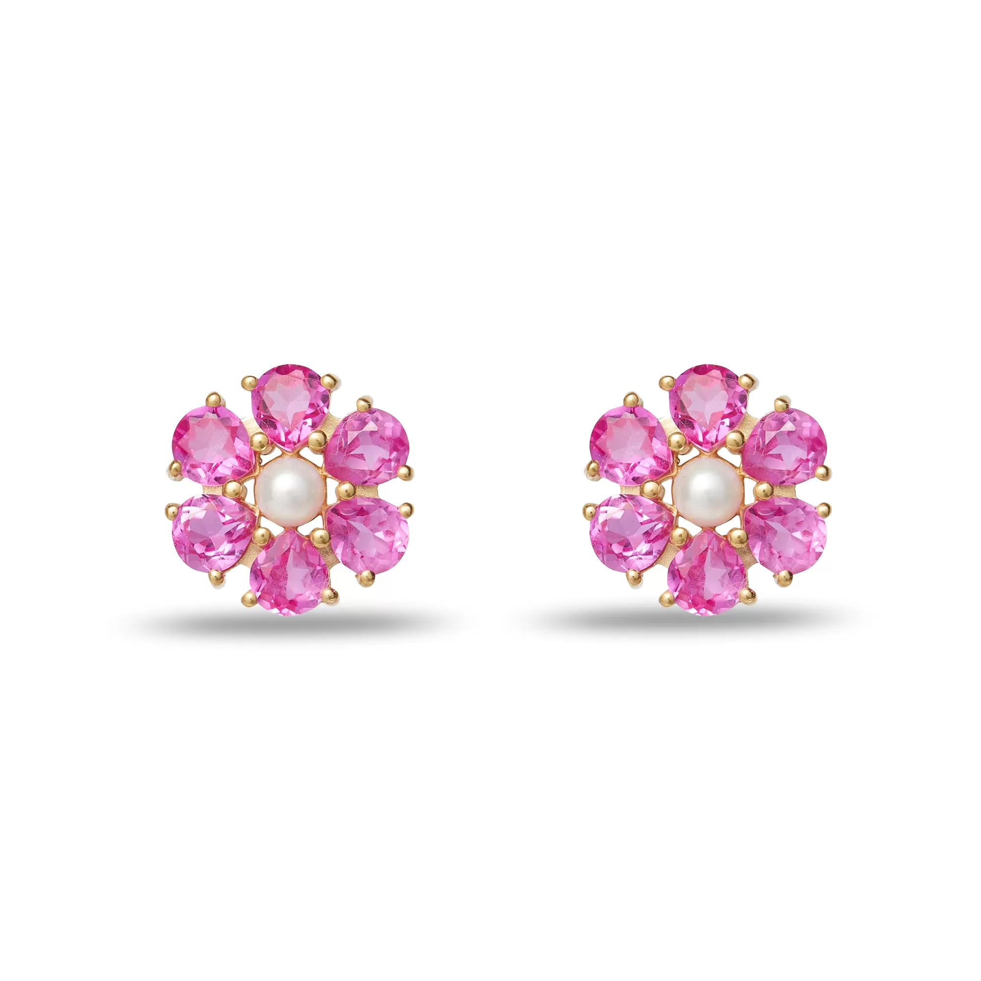 PINK TOPAZ MAISIE STUD EARRINGS