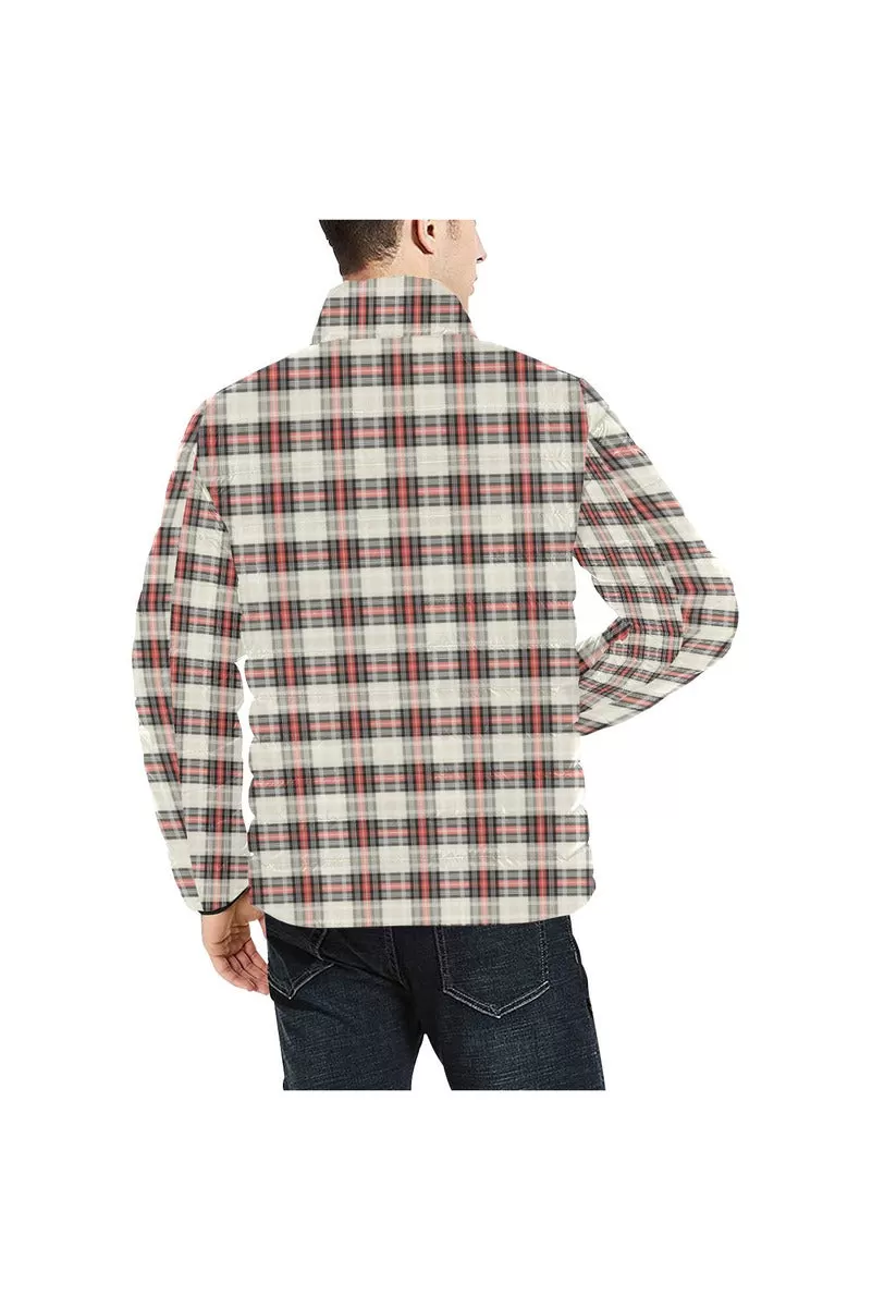 Plaid Men's Stand Collar Padded Jacket (Model H41)