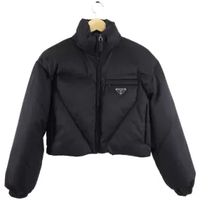 Prada Black Nylon Crop Quilted Re-Edition Puffer Jacket - IT36 / XS / USA 2