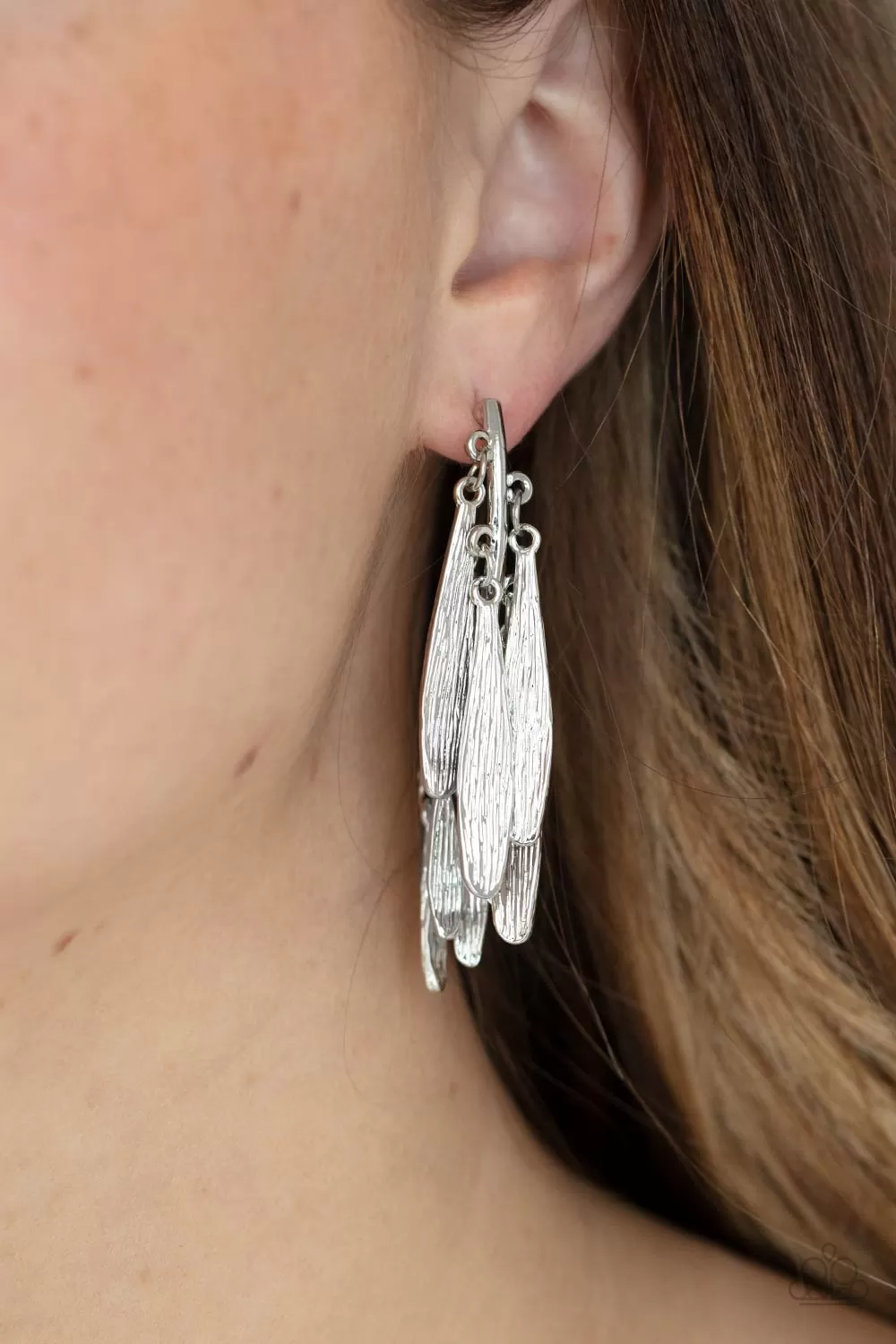 Pursuing The Plumes Silver-Earrings