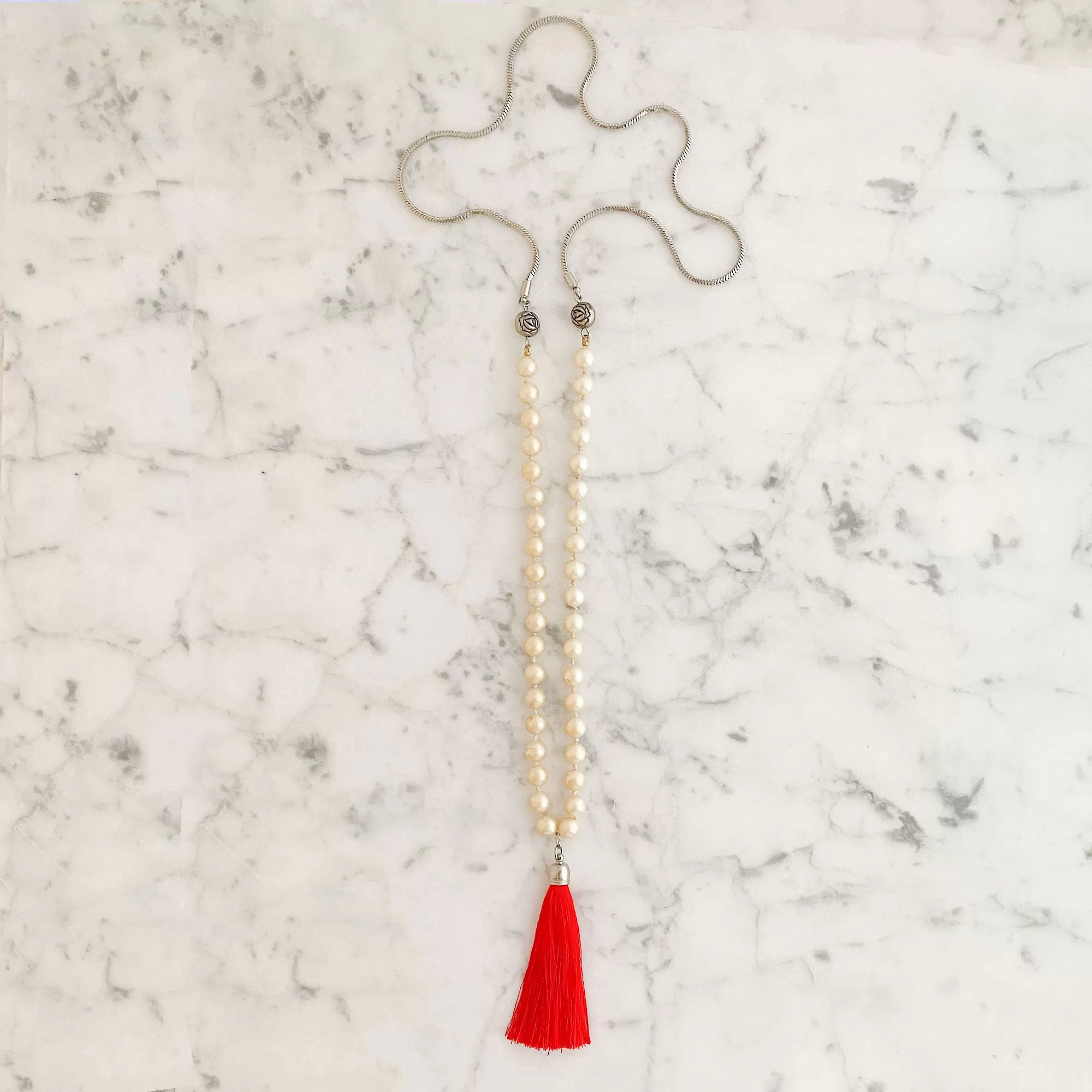 QUESTA pearl and tassel necklace