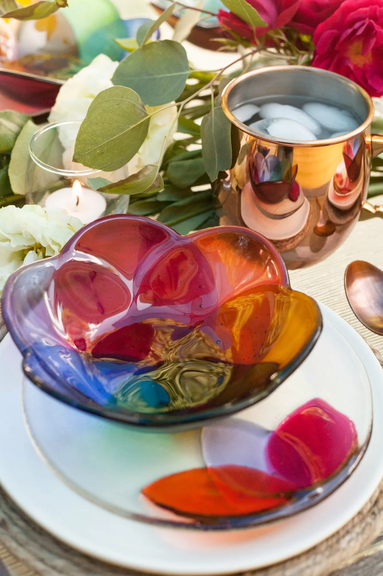 Rainbow Petal Bowl