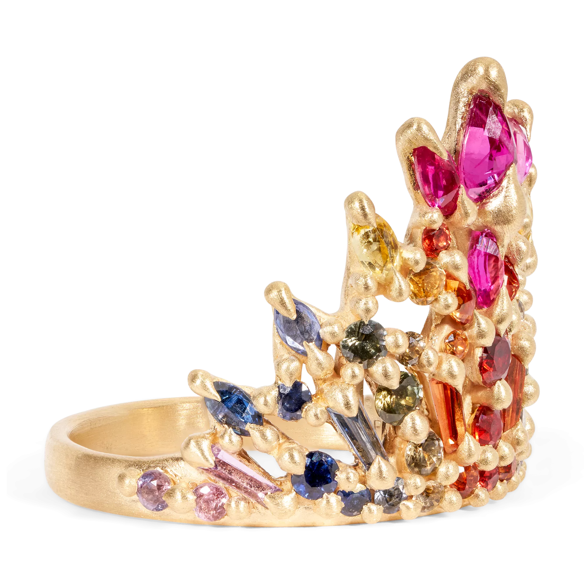 Rainbow Star Bright Long Lace Petal Ring - Size 7 - 11415