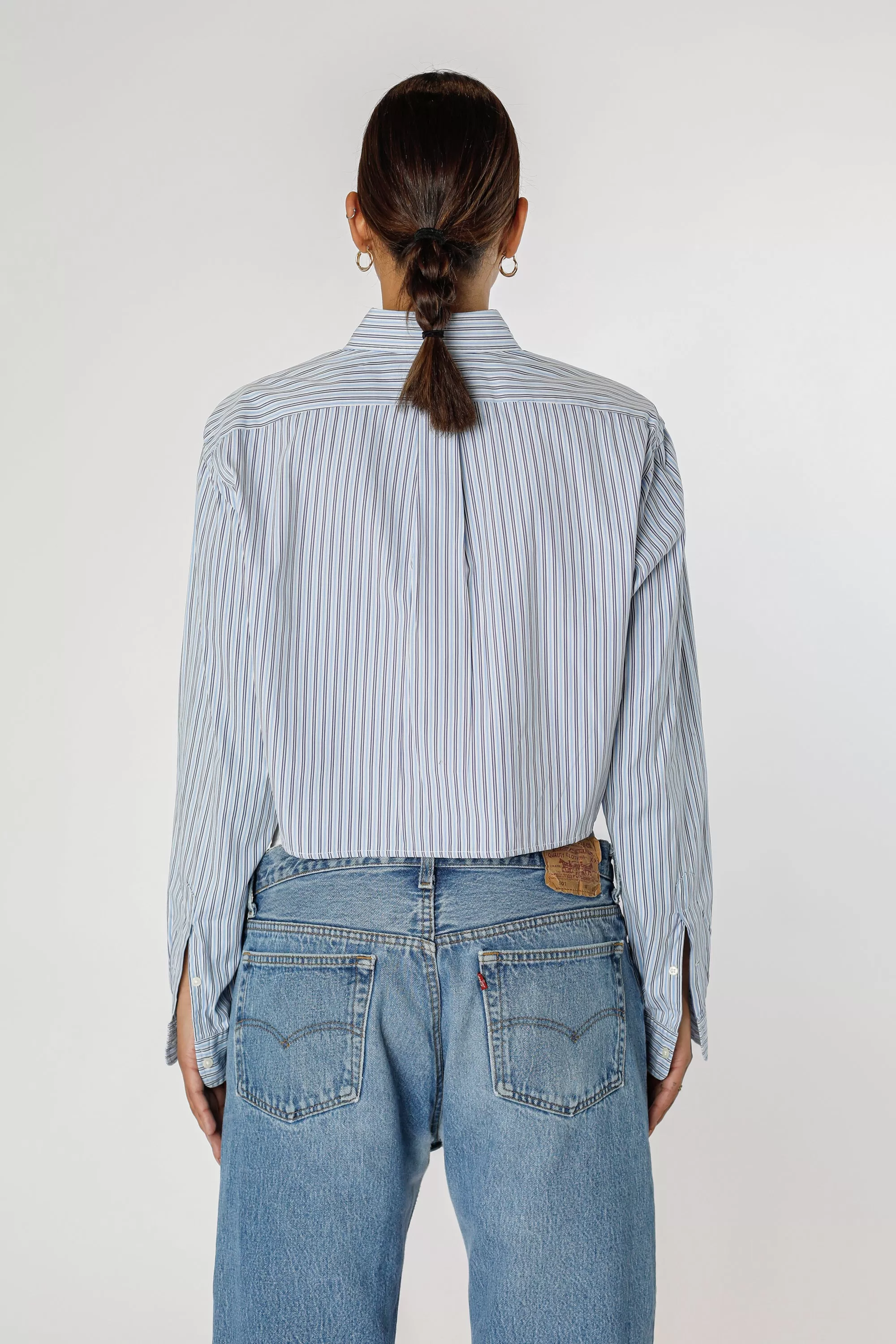 Rework Oxford Crop Shirt - S