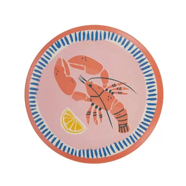 Riviera Bamboo Fibre Plate (Pink / Lobster)