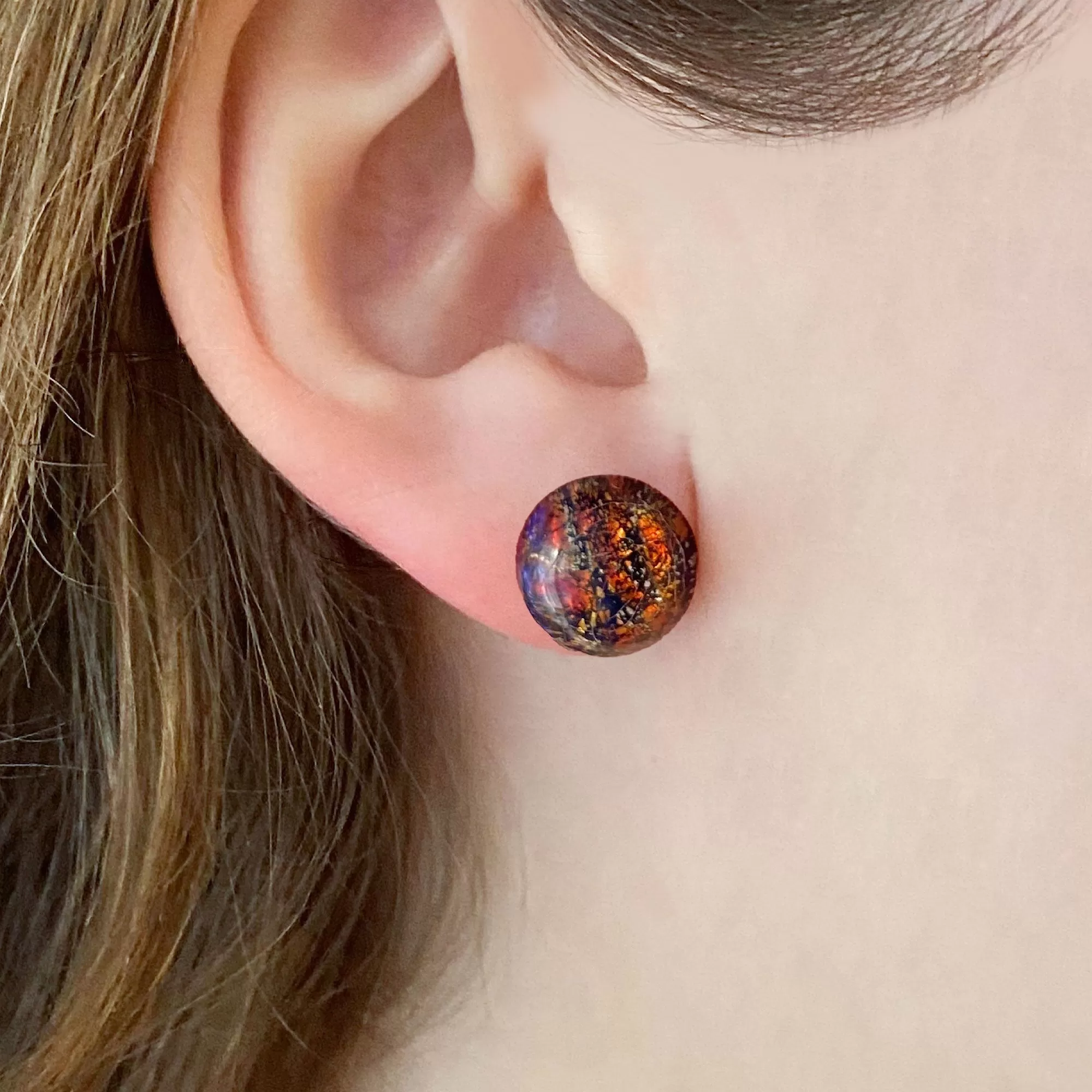 RONA fire opal studs