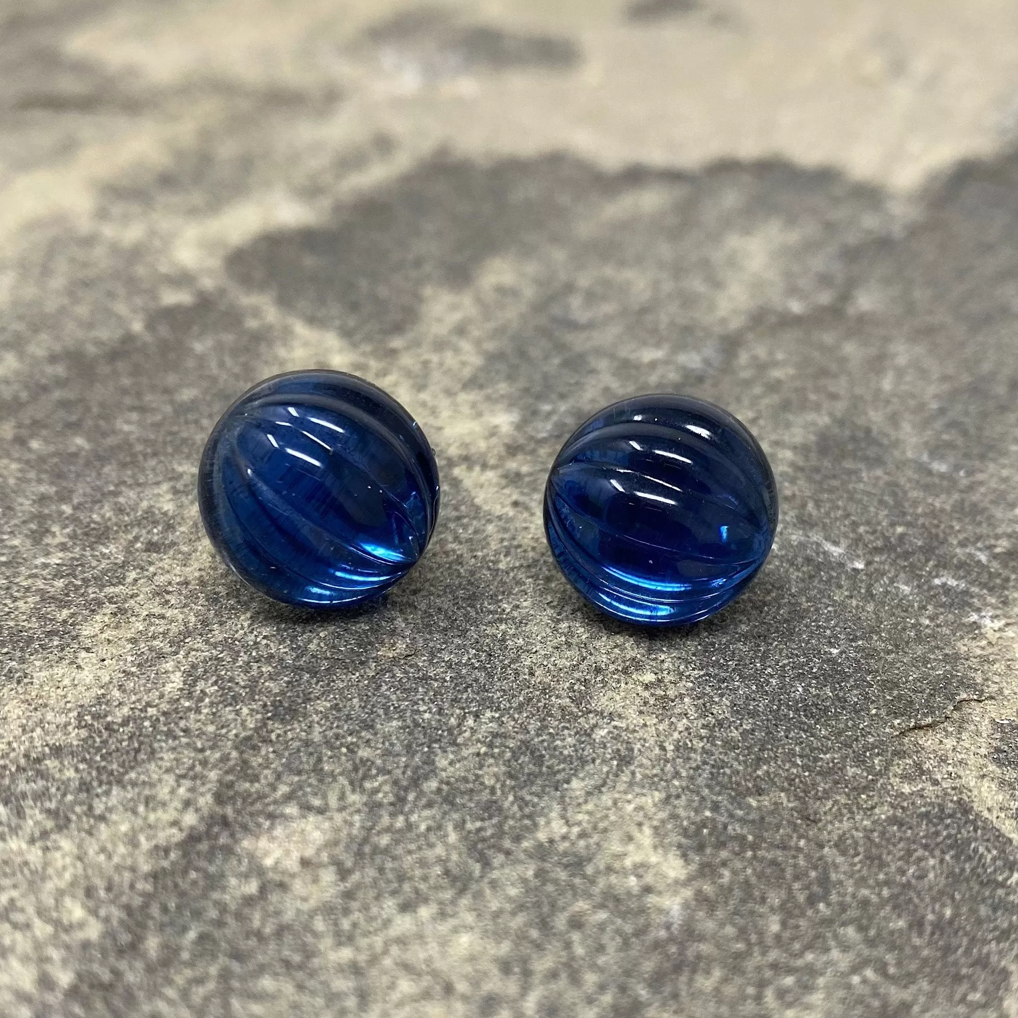 RONA ridged sapphire studs