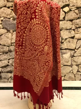 Royal Red Color Pashmina Shawl