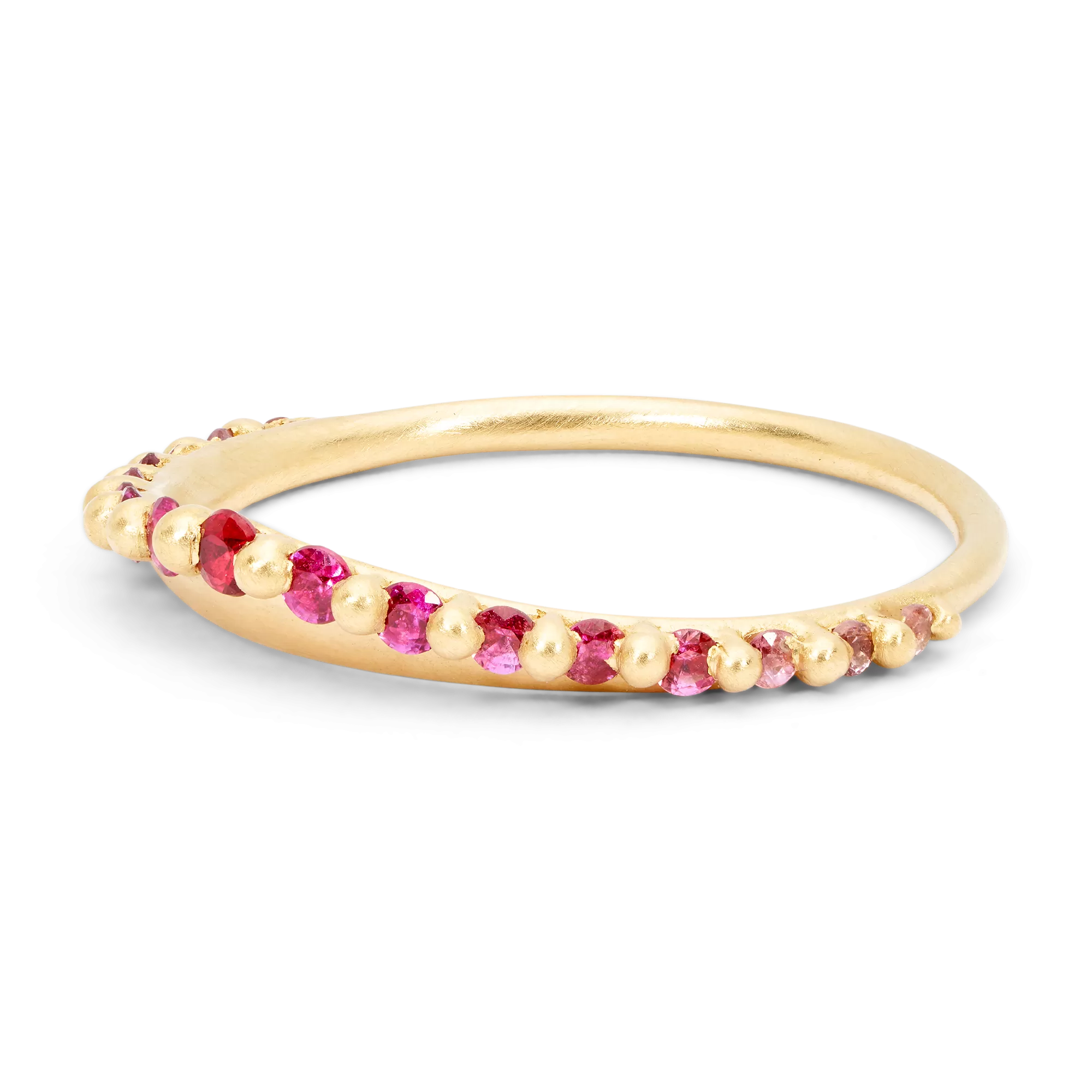 Ruby Pink Fade Beatrix Petal Ring - Made to Order