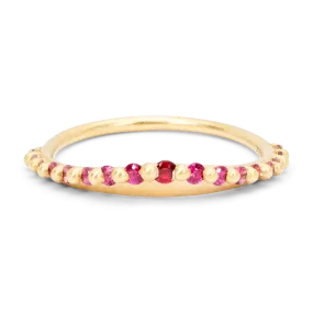 Ruby Pink Fade Beatrix Petal Ring - Made to Order