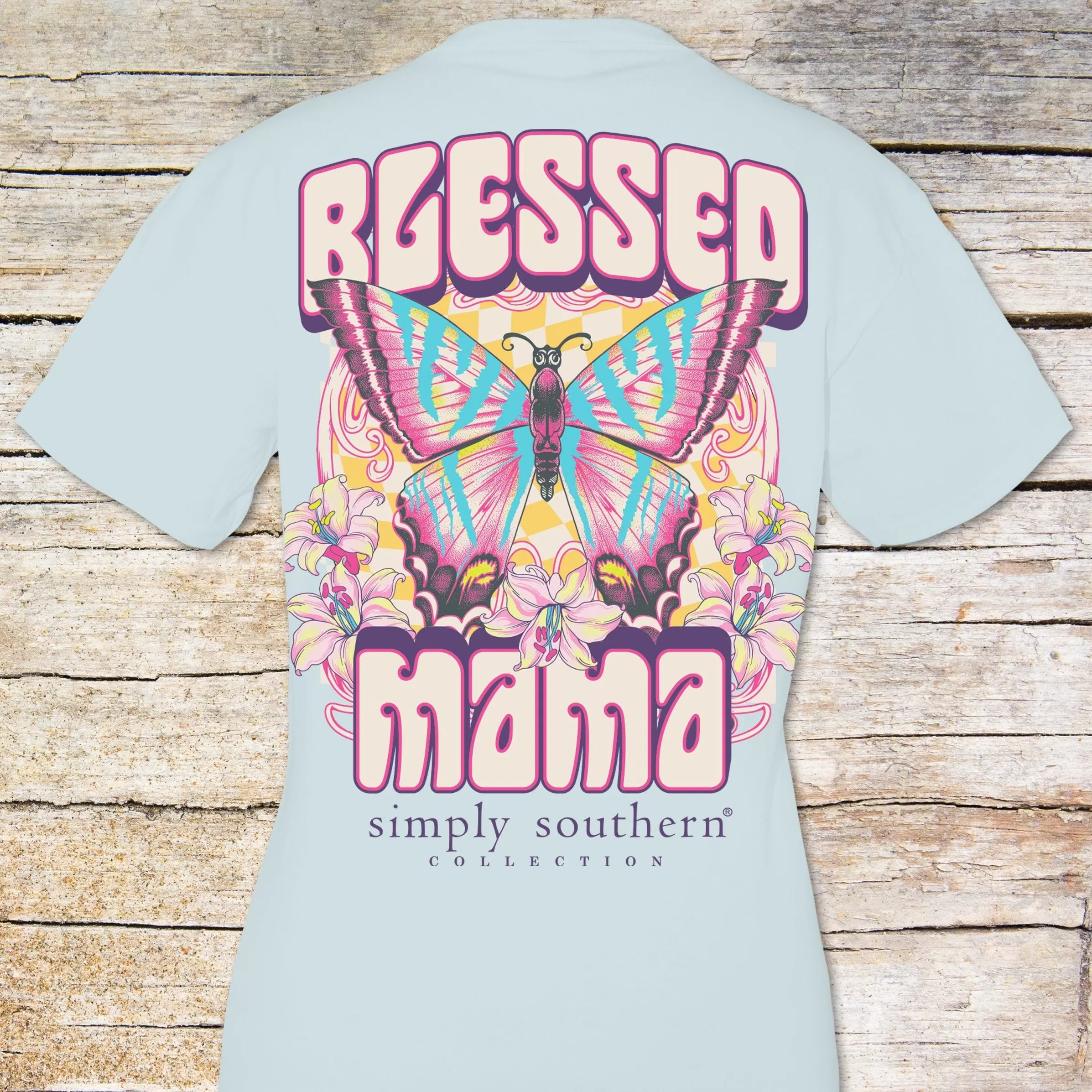 Simply Southern Retro Rock 'Blessed Mama' Butterfly Tee