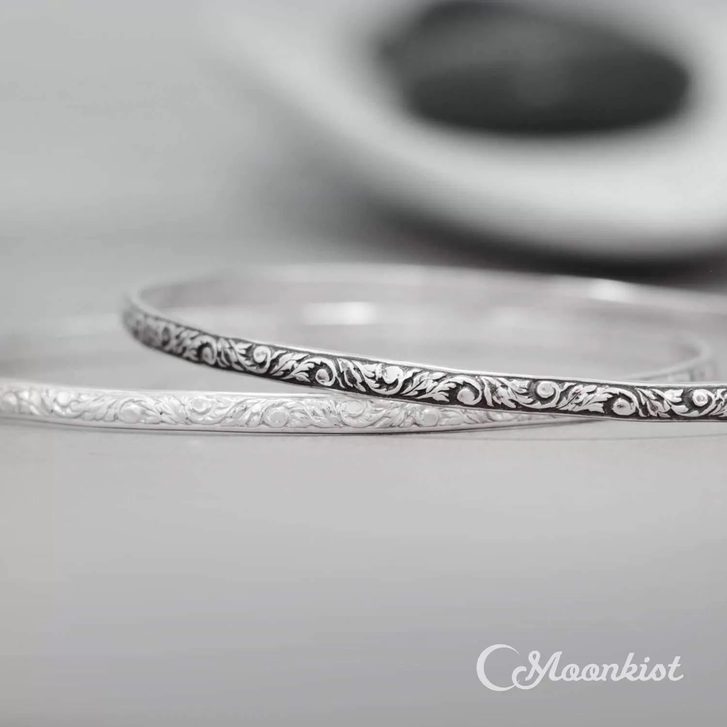 Tendril and Vine Silver Bangle Bracelet | Moonkist Designs