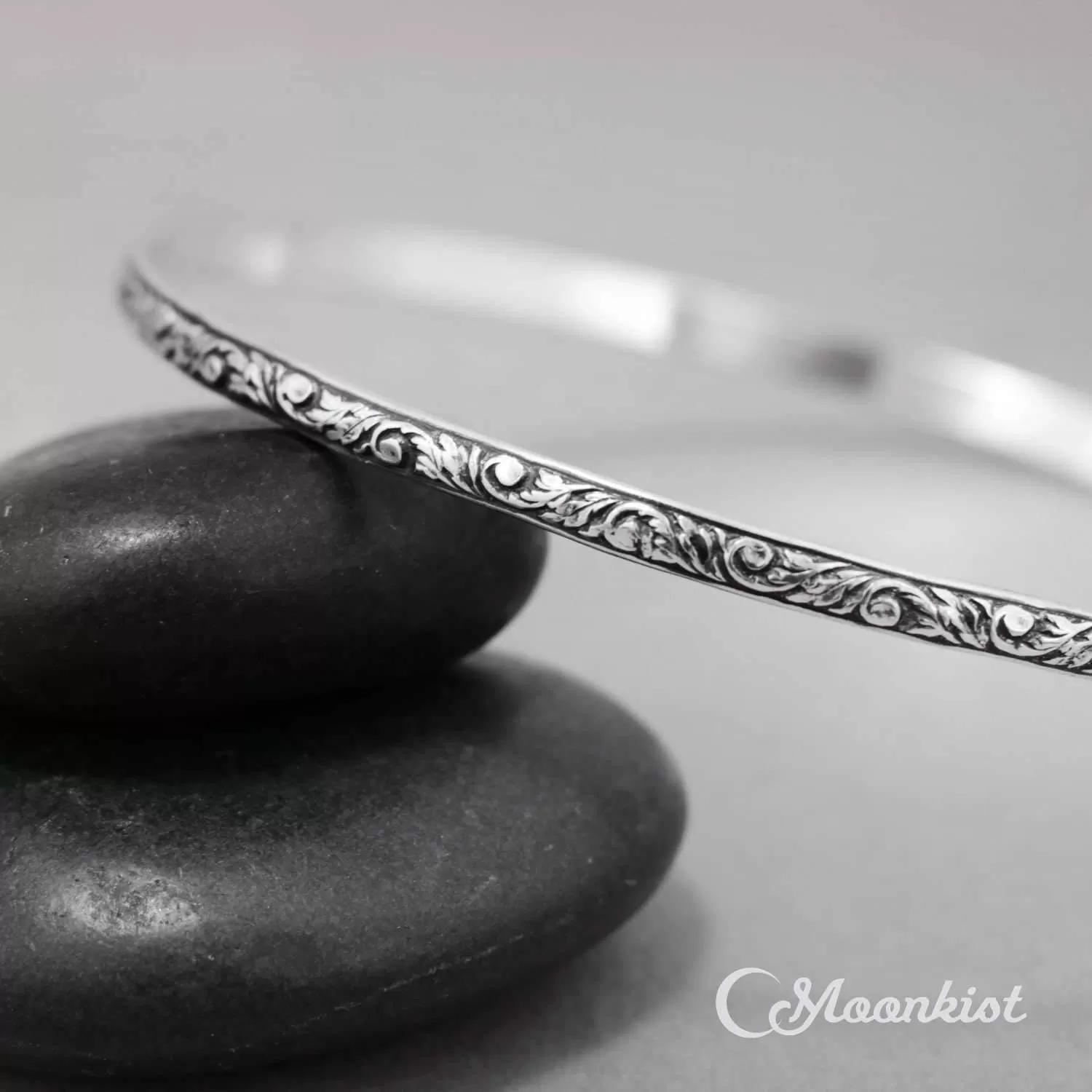 Tendril and Vine Silver Bangle Bracelet | Moonkist Designs