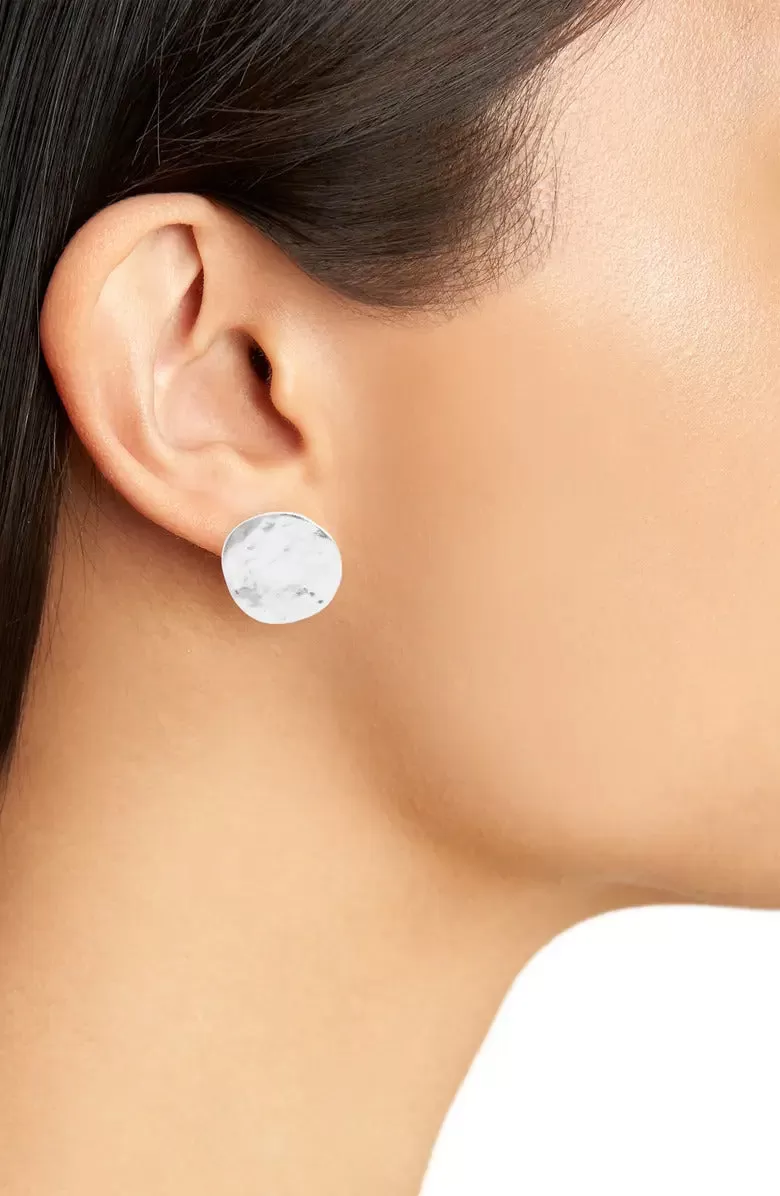 Textured coin clip-on earrings