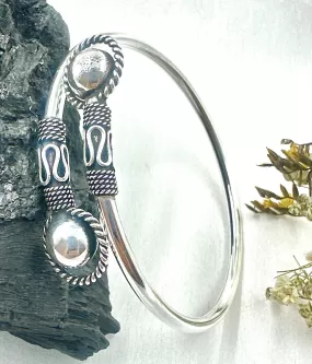 The Silver Flexible Open Bracelet