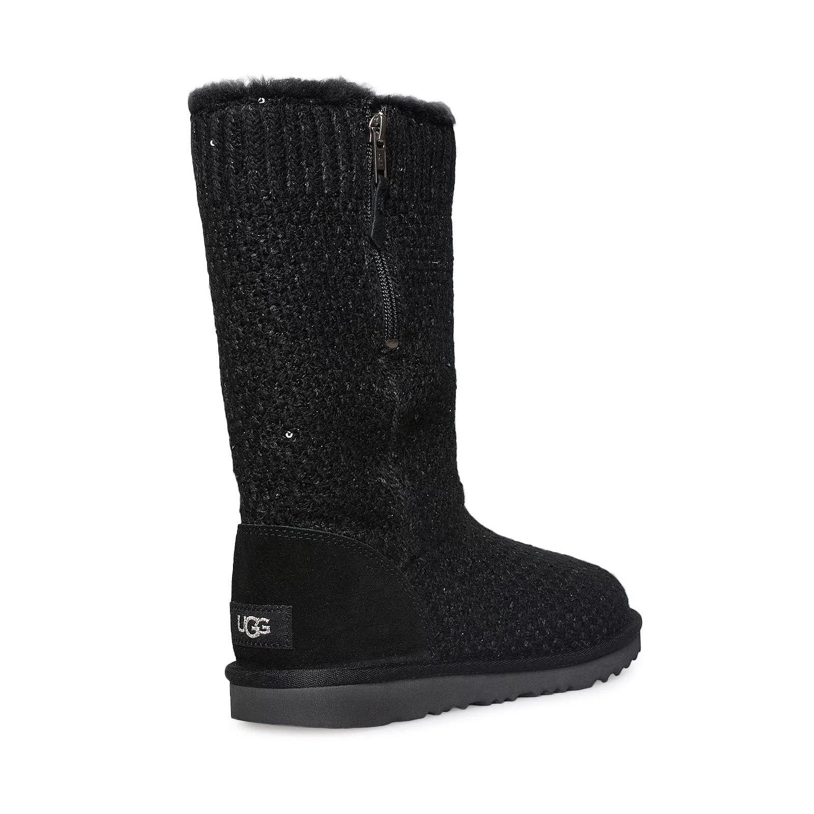 UGG Sequin Knit Black Boots - Youth