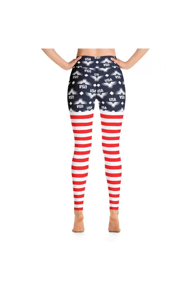 USA Eagle Stripes Yoga Leggings