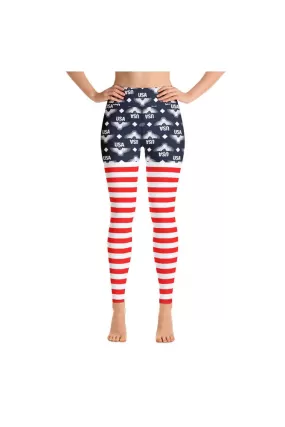 USA Eagle Stripes Yoga Leggings