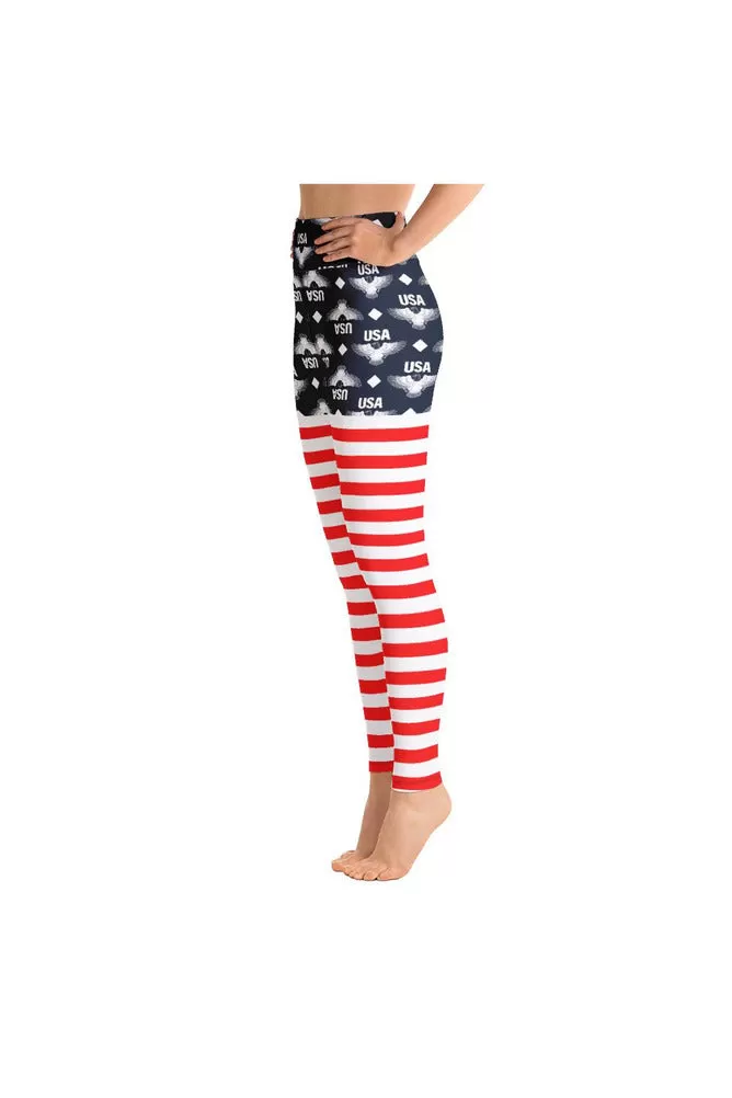 USA Eagle Stripes Yoga Leggings