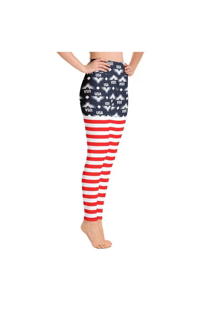 USA Eagle Stripes Yoga Leggings