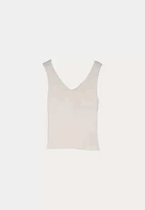 V-Neck Sleeveless Knitted Crop Top