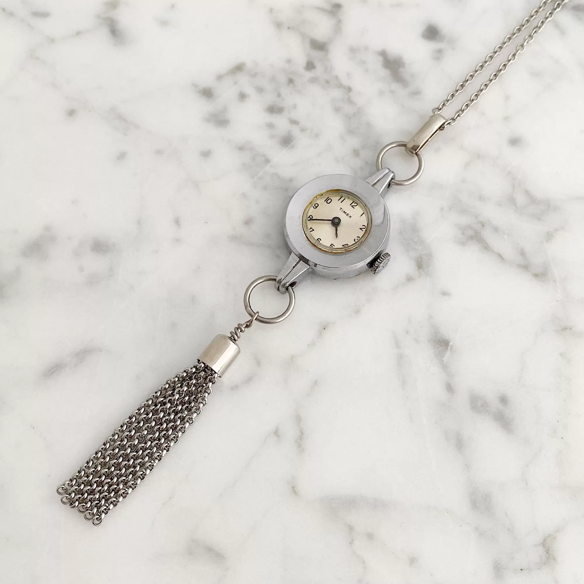 VALERIE silver watch necklace