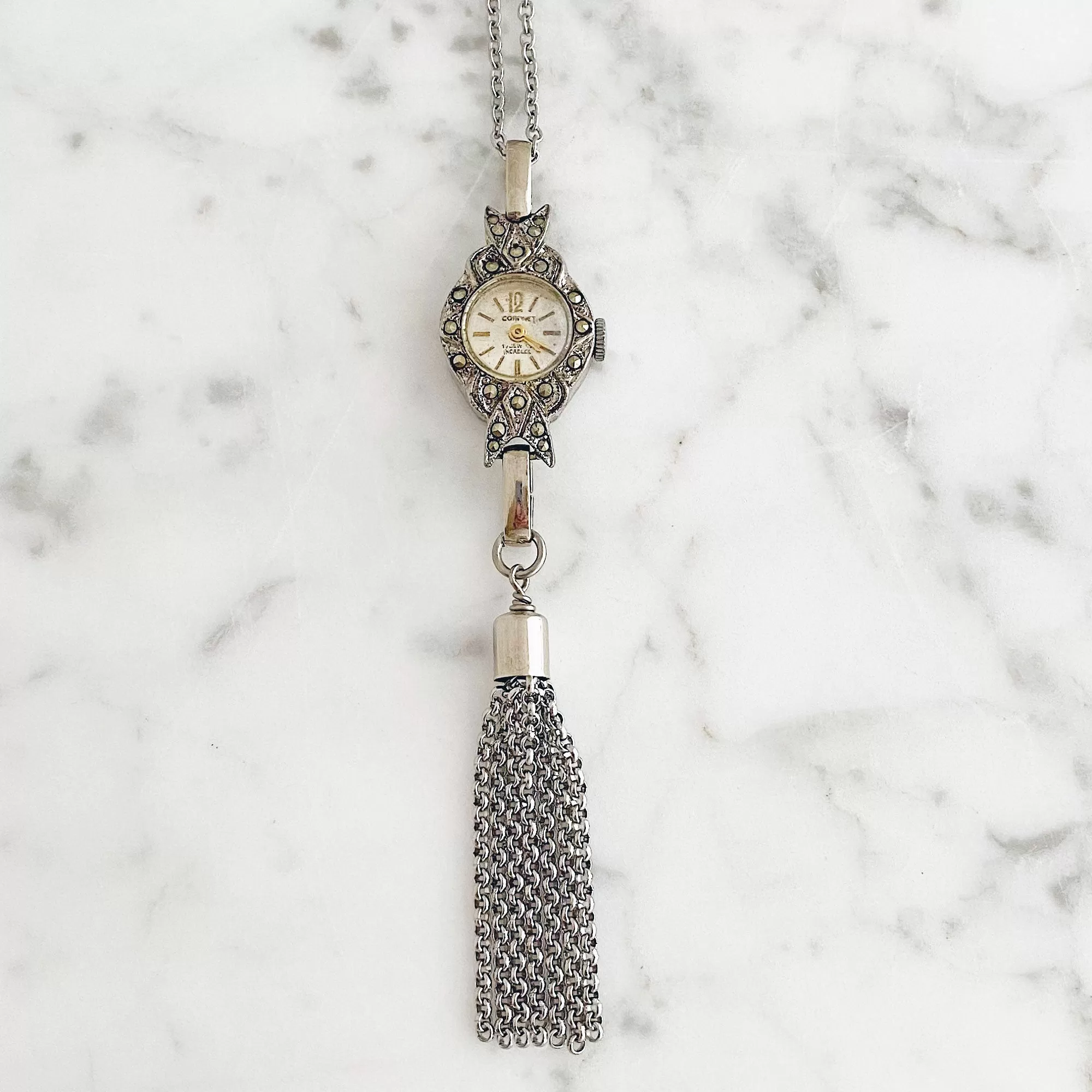 VALERIE silver watch necklace