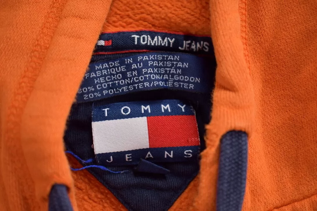 Vintage 1990s Zip Up Tommy Jeans Graphic Hoodie / 90s Hoodie / Vintage Sweater / Tommy Hilfiger