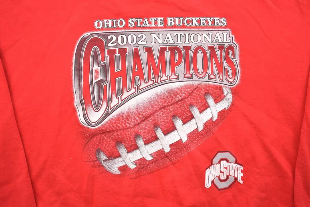 Vintage 2002 National Champions University Of Ohio Collegiate Crewneck / Embroidered / NCAA Sweatshirt / Sportswear / Americana / Buckeyes