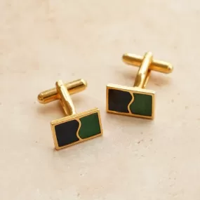 Vintage Enamel Rectangle Cufflinks