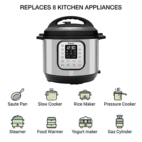 Wellspire 6 Litres Instant Pot Electric Pressure Cooker- #304 Stainless Steel Container