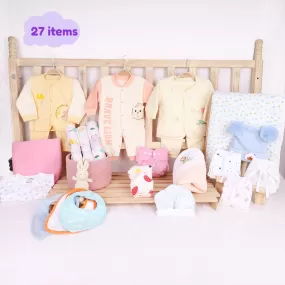 Winter Hospital Kit For Newborn Baby | New Born Baby Essentials Gift Combo | 27 Items | Mixed Design