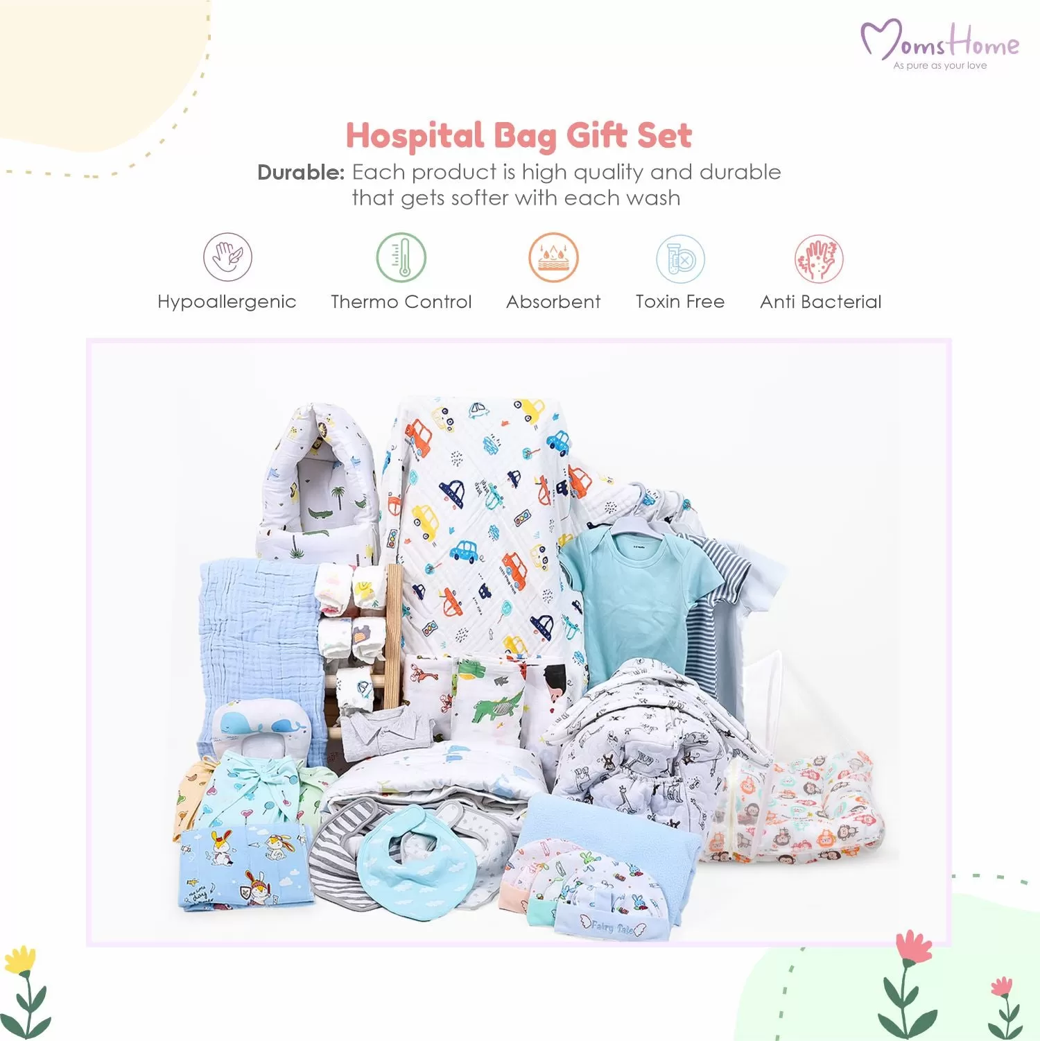 Winter Hospital Kit For Newborn Baby | New Born Baby Essentials Gift Combo | 27 Items | Mixed Design