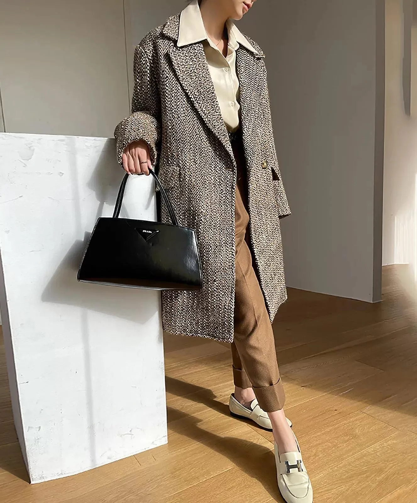 Women Wool Tweed Long Coat,Long Wool Coat,Oversize Wool Coat,Wool Trench Coat,Loose Wool Overcoat,Winter wool Coat,Tweed Overcoat,Wool Coat