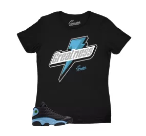 Womens University Blue 13 Shirt - Greatness - Black