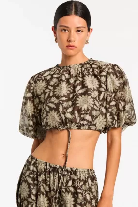 XANITA PUFF SLEEVE CROP-XANITA PRINT